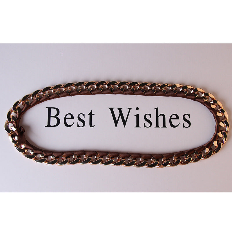 Fashion Personality Top Hat Button Belt Accessories