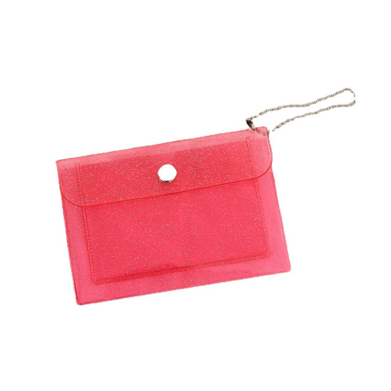 Girl Heart Laser Coin Purse PVC Transparent Card Cover