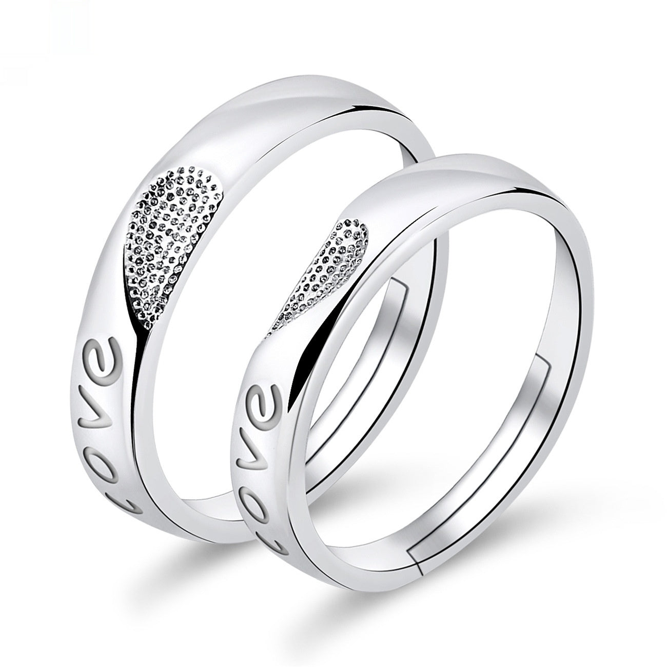 Elegant Crown-Shaped Moissanite Electroplated Copper Couple Rings Set