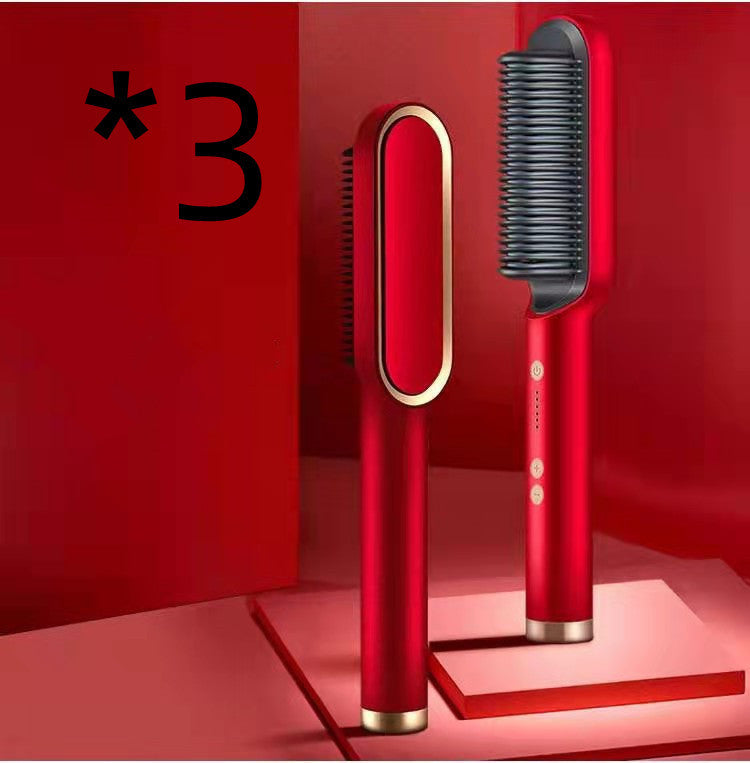 2-in-1 Hair Straightener & Hot Comb – Dual-Purpose Negative Ion Electric Curling Brush