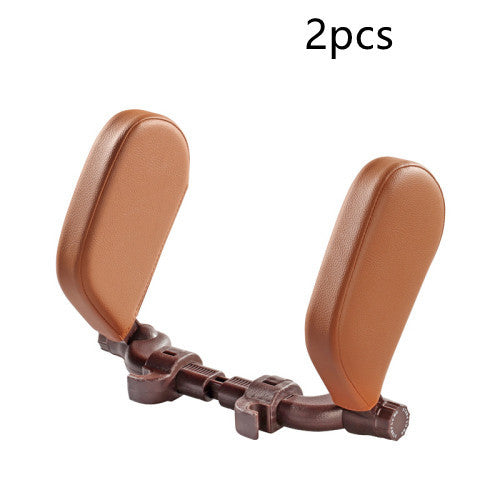 Adjustable Car Headrest Pillow, Soft Leather Travel Neck Support Cushion