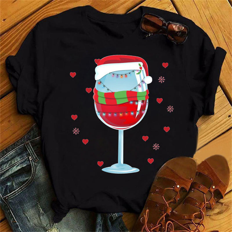 Unisex Red Modal Street Style Tee Regular Fit Christmas