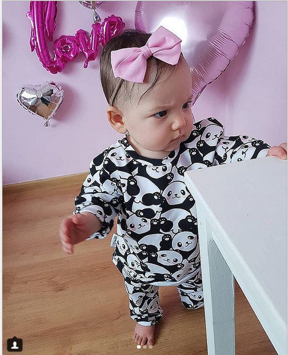 Parent-Child Printed Female T-Shirt Suit Set