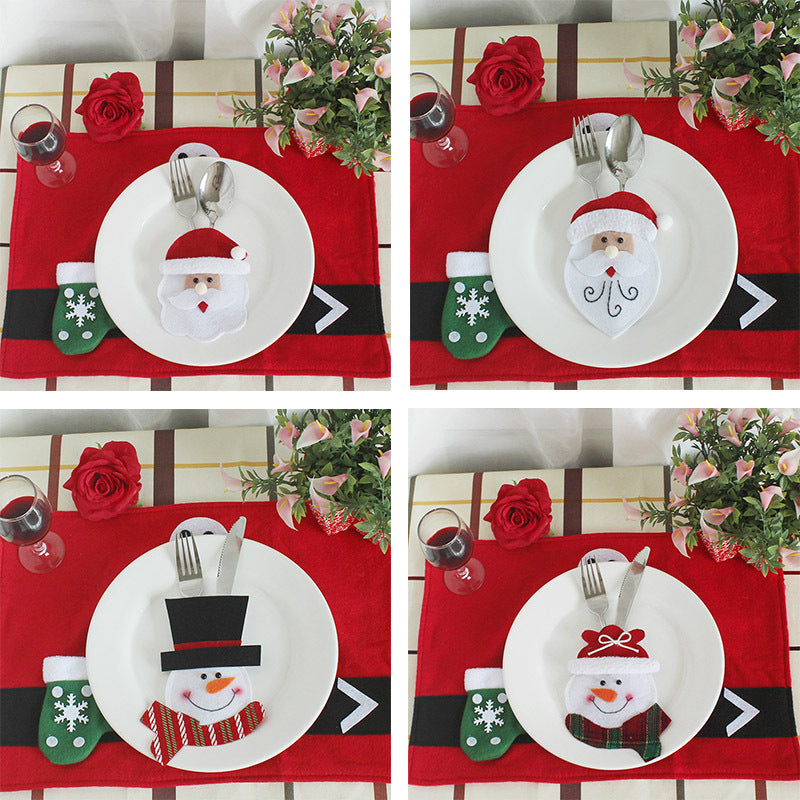 Christmas Cutlery Holder Decorations for Restaurant and Hotel Table Layout