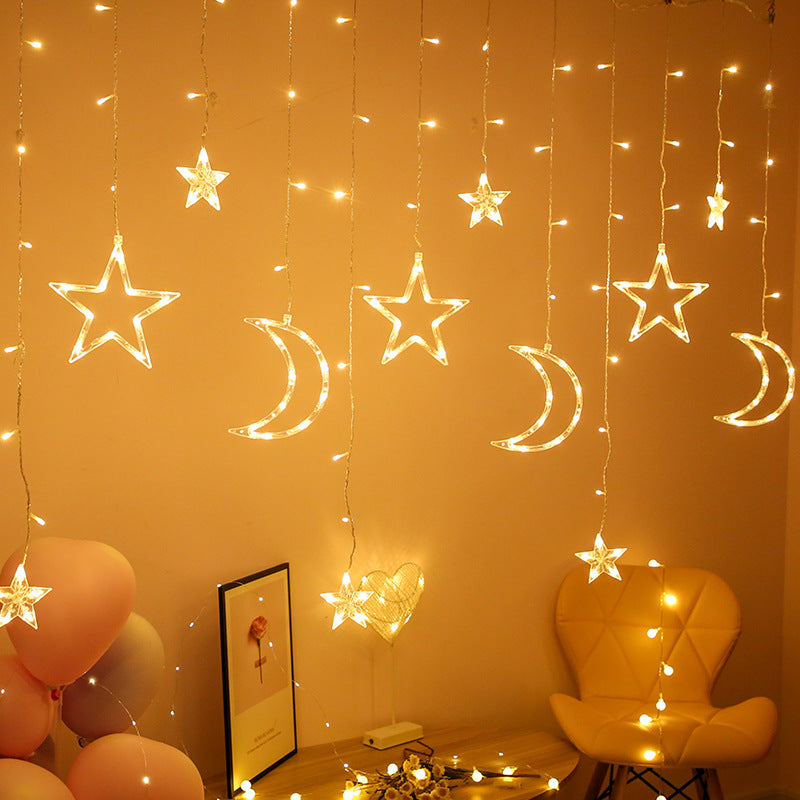 Room Decorations Arrangement LED Colored Lamp Star Moon Lighting Chain
