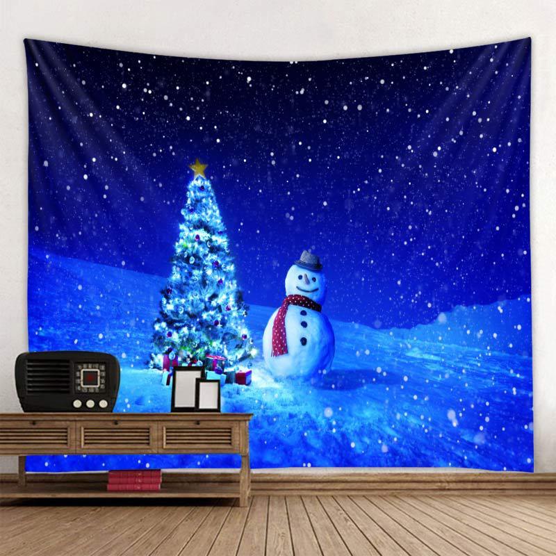 Christmas Tapestry Wall Cloth Fireplace Background Decoration
