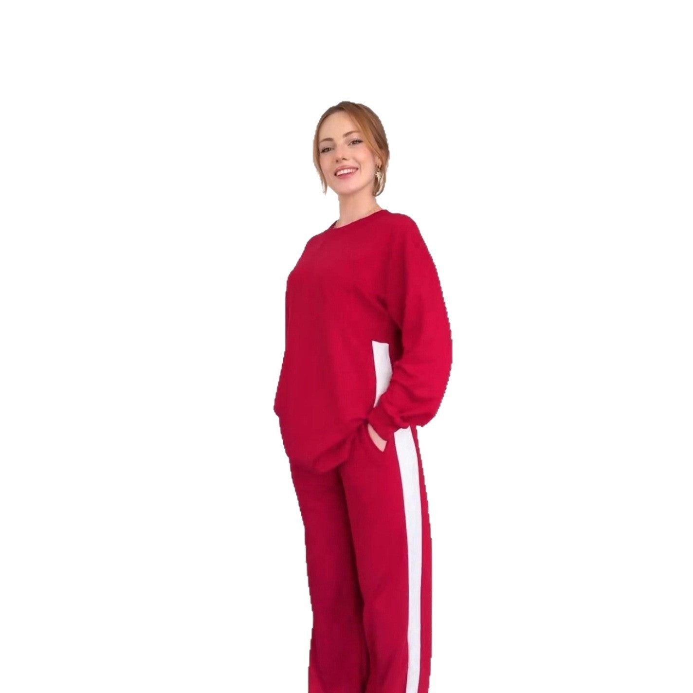 Unisex Polyester Color Block Relaxed Suit With Contrast