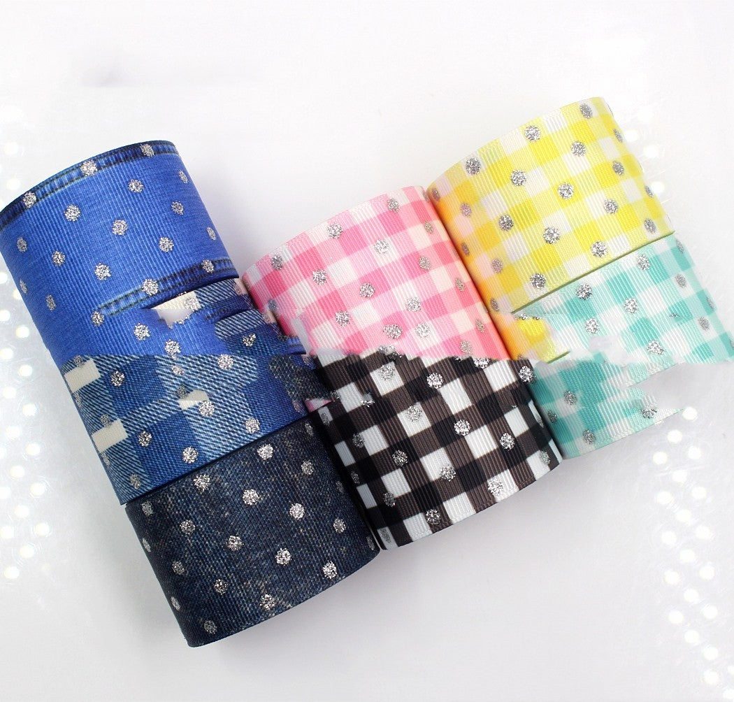 25mm Plaid Laser Silver Thermal Transfer Thread Ribbon – DIY Sewing, Crafts, and Decoration