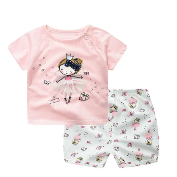 Unisex Baby T Shirt Set Cotton Regular Fit Summer Wear