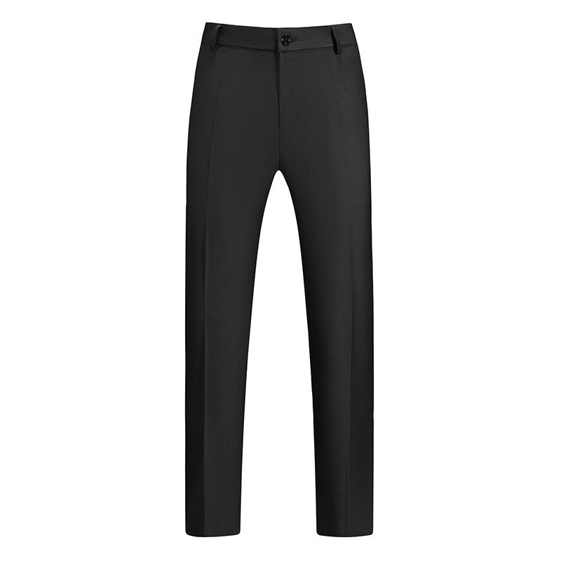 Boys Business Pants – Straight Solid Color Draping Effect Trousers