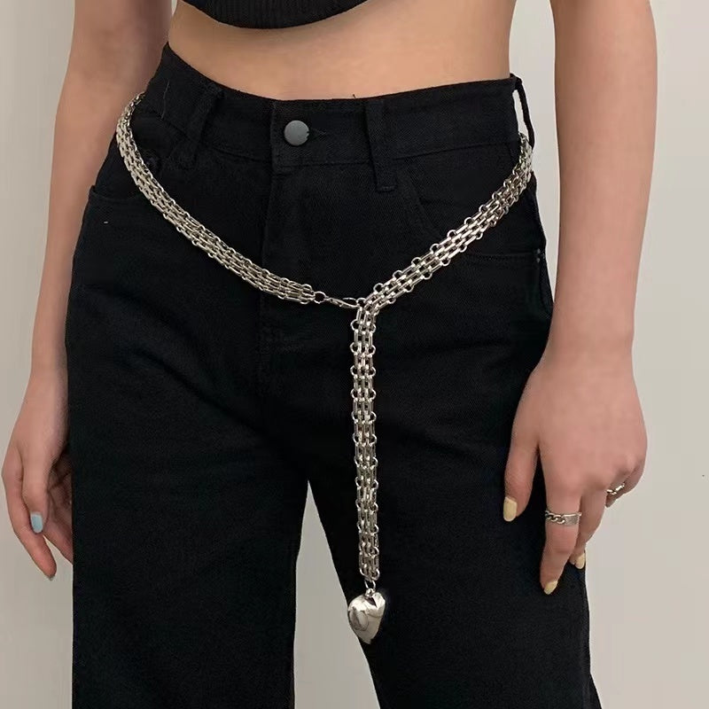 Unisex Love Chain Pendant Waist Chain
