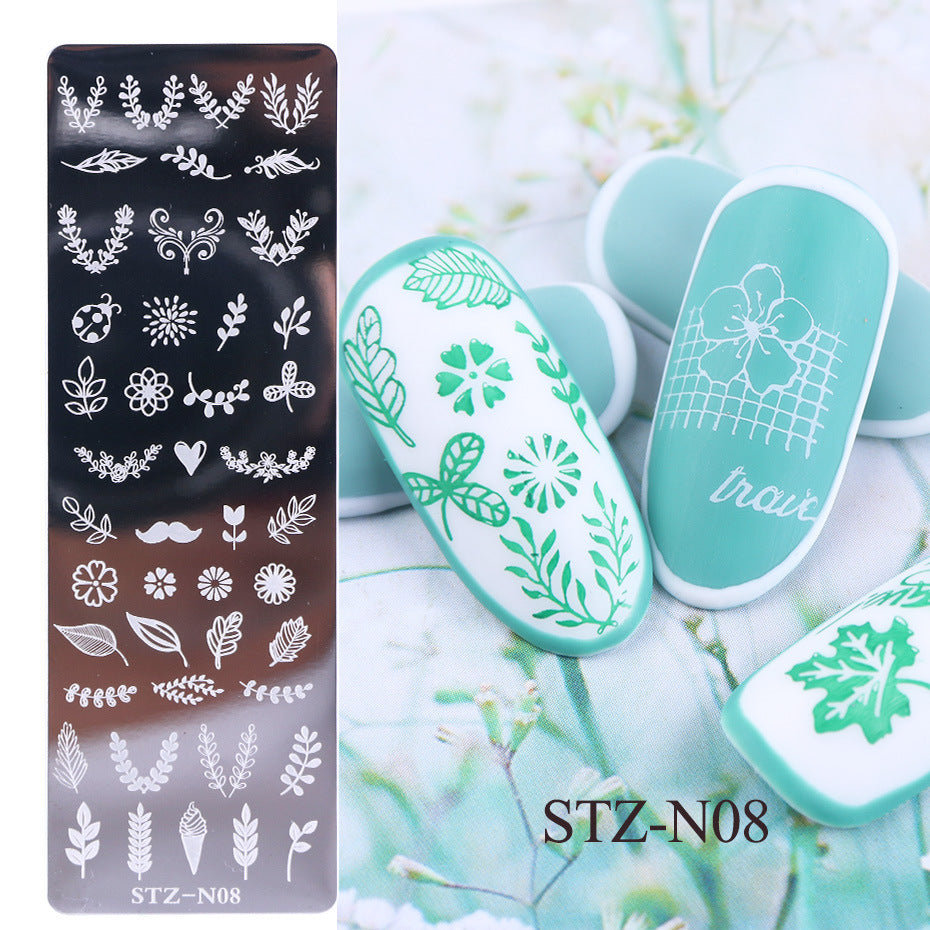 Nail Print Plate – Long Steel Stamping Template for Nail Art
