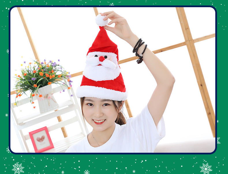 Musical Dancing Santa Hat Plush Christmas Party Decoration
