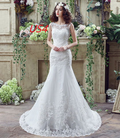 Sexy Lace Mermaid Trailing Wedding Dress for Brides