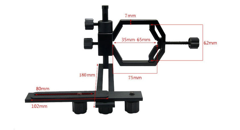 Telescope Photography Stand with Adjustable Mobile Phone Clip