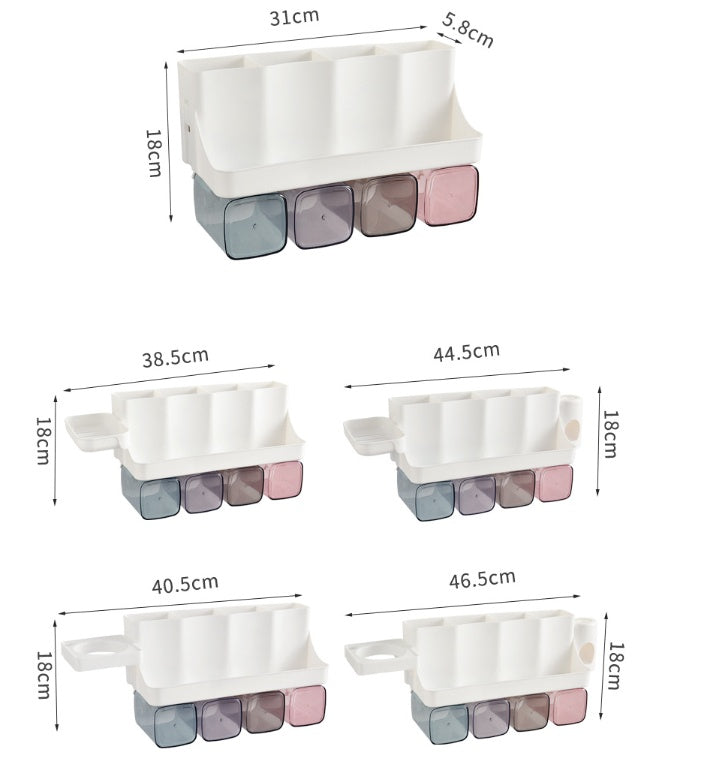 Suction Toothbrush Holder & Shelf – No-Drill Bathroom Organizer