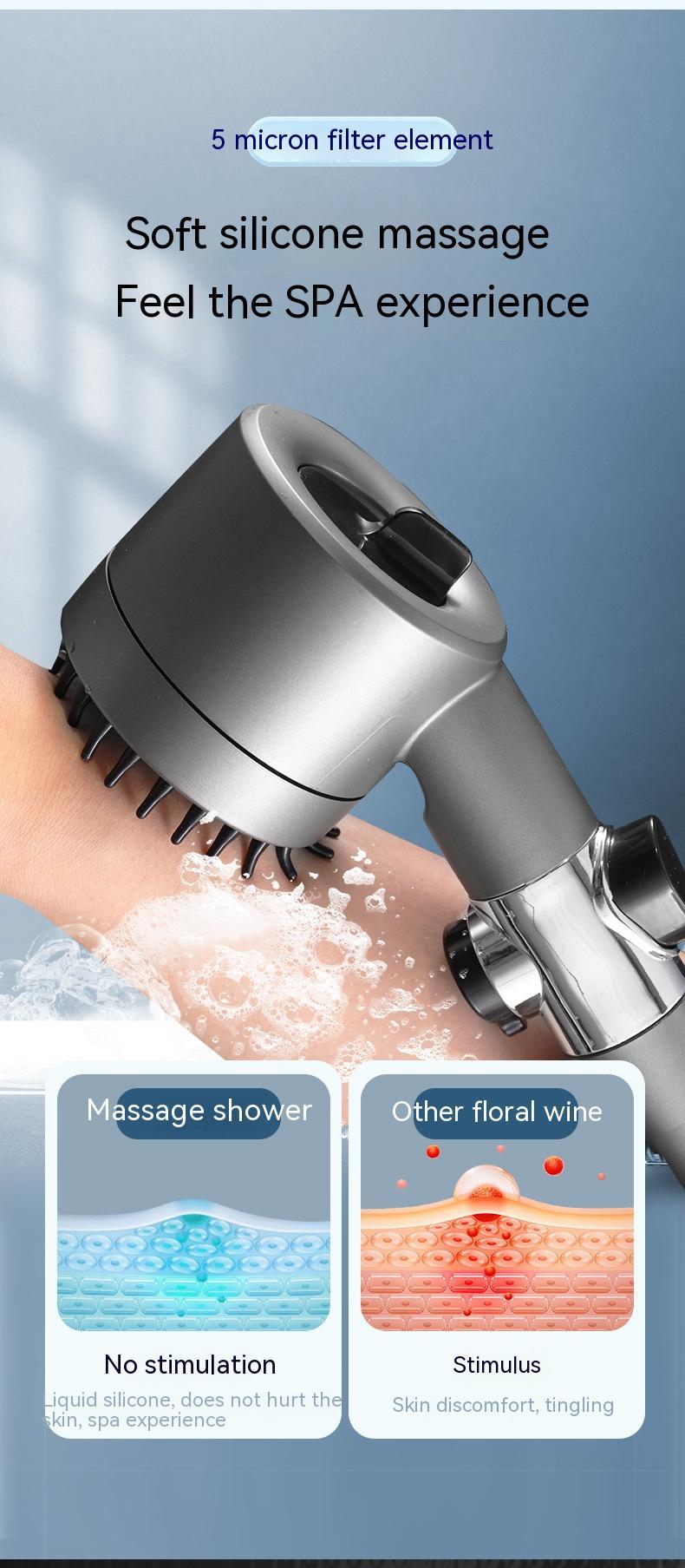 3-Gear Adjustable High-Pressure Shower Head – Household Bath Nozzle with Hose