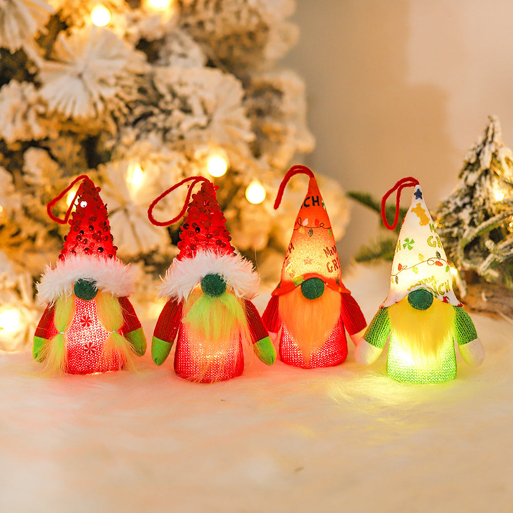 Forest Man Luminous Pendant Christmas Decorations Faceless Doll Doll