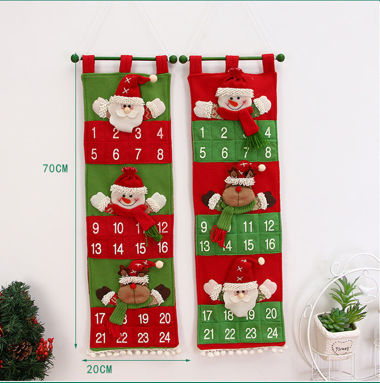 Christmas Hanging Calendar Storage Bag Decoration