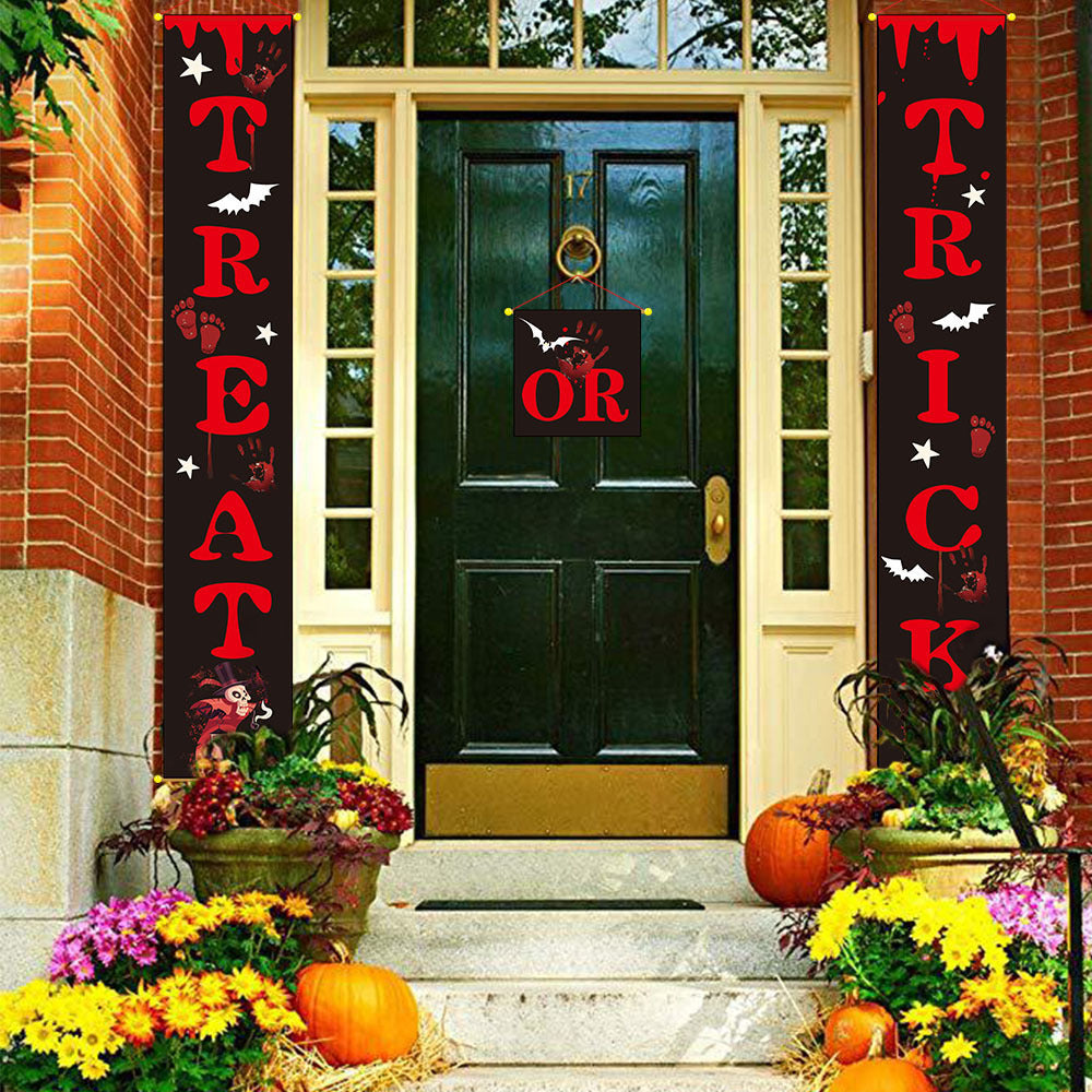 Halloween Outdoor Banner – Spooky Hanging Couplets Decoration for Yard and Porch