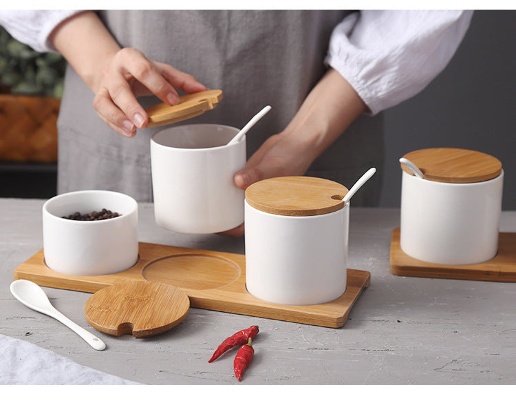 Chinese Creative Ceramic Seasoning Jar Set – Elegant Spice Storage