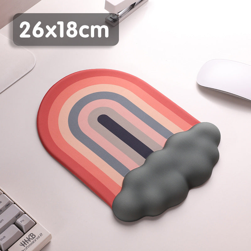 Cloud Rainbow Silica Gel Wrister Mouse Pad Keyboard Support Slippery Washable