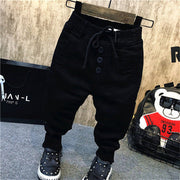 Kids Plus Velvet Denim Jeans Regular Fit Thickened Winter