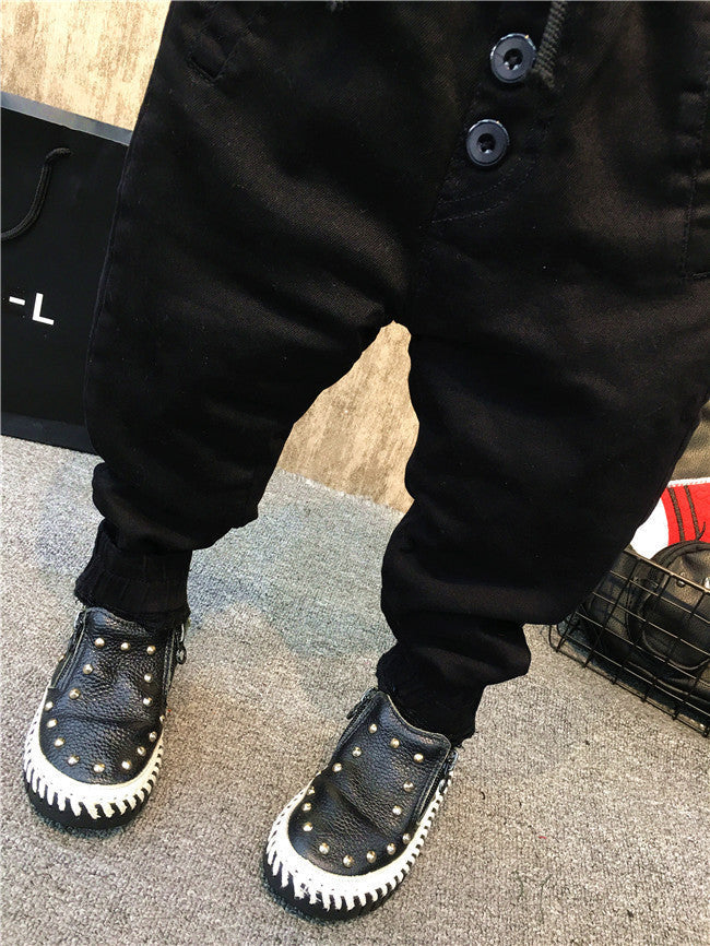 Kids Plus Velvet Denim Jeans Regular Fit Thickened Winter
