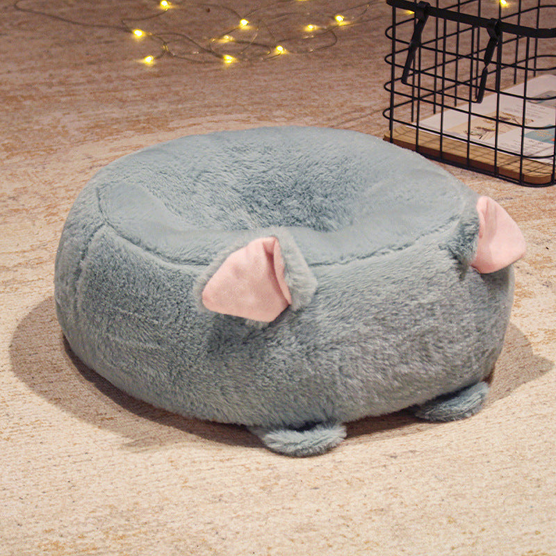 Thickened Round Cartoon Plush Futon Seat Cushion