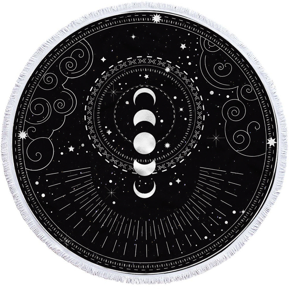Round Printed Polyester Bath Towel 100 Percent Absorbent