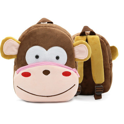 Cute Plush Kindergarten Backpacks – Cartoon Animal School Bags for Children