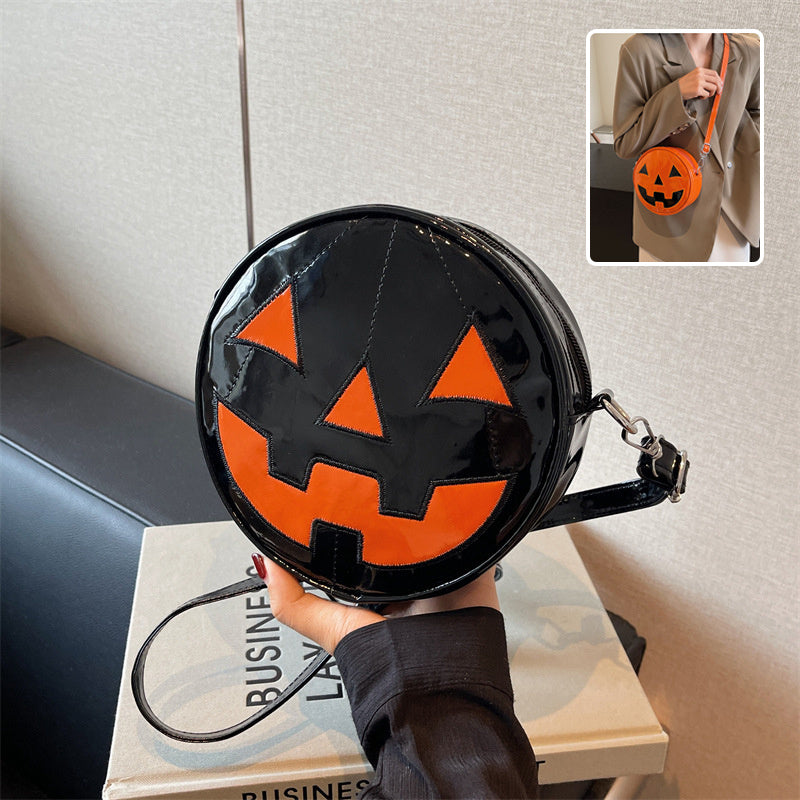 Halloween Pumpkin Round Bag – Cute Small Crossbody Shoulder Purse