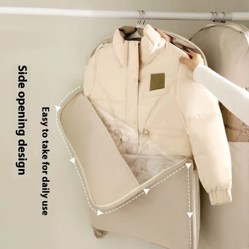 Satin Down Jacket Compression Dust Cover Hanging Transparent Bag