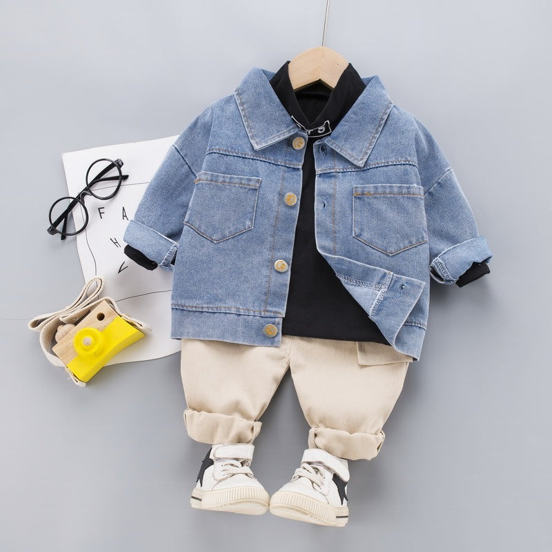 Three-Piece Baby Denim Jacket Set