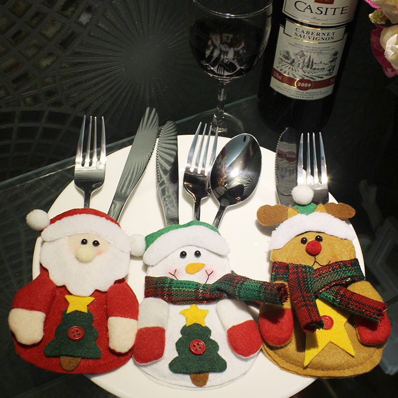 Christmas Knife and Fork Cutlery Bag Holder Decoration