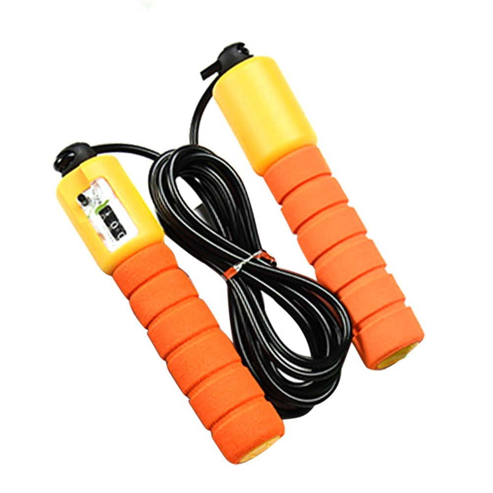 Adjustable Skipping Rope with Counter – Foam Handle Jump Rope for Fitness & Sports Training