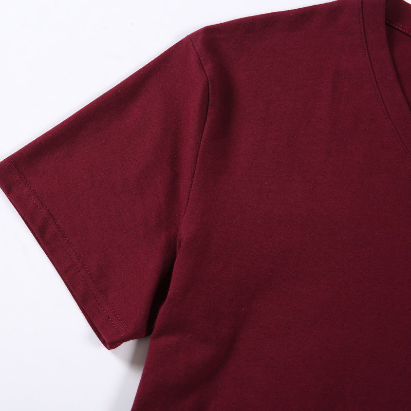 Fashion Casual Solid Color V-neck Men's T-shirt