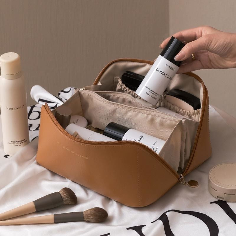 Large Capacity Travel Makeup Bag – Portable Cosmetic Storage Organizer