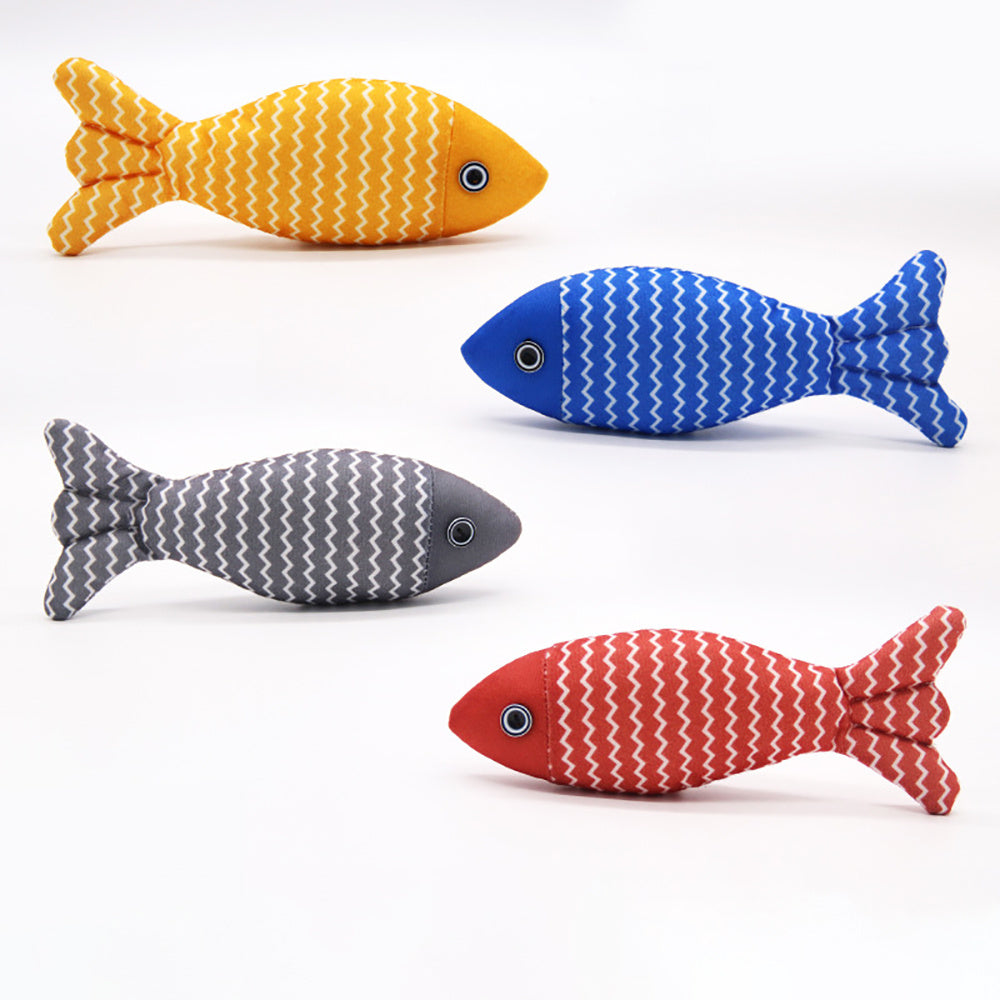 Soft Durable Burlap Catnip Fish Toy with Crinkle Sound for Interactive Indoor Play