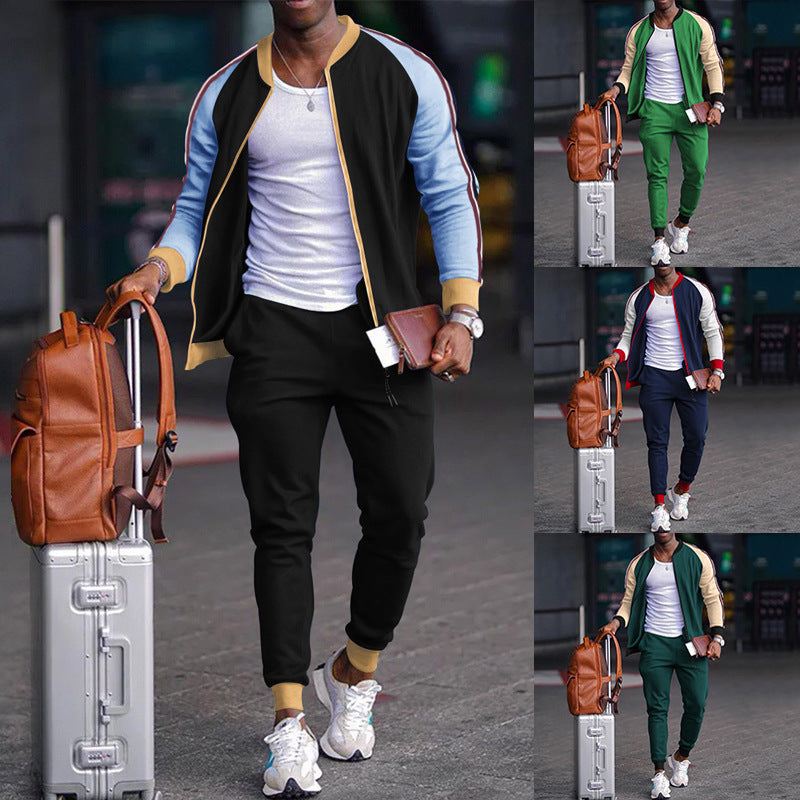Unisex Polyester Zip Up Tracksuit Set Solid Regular Fit