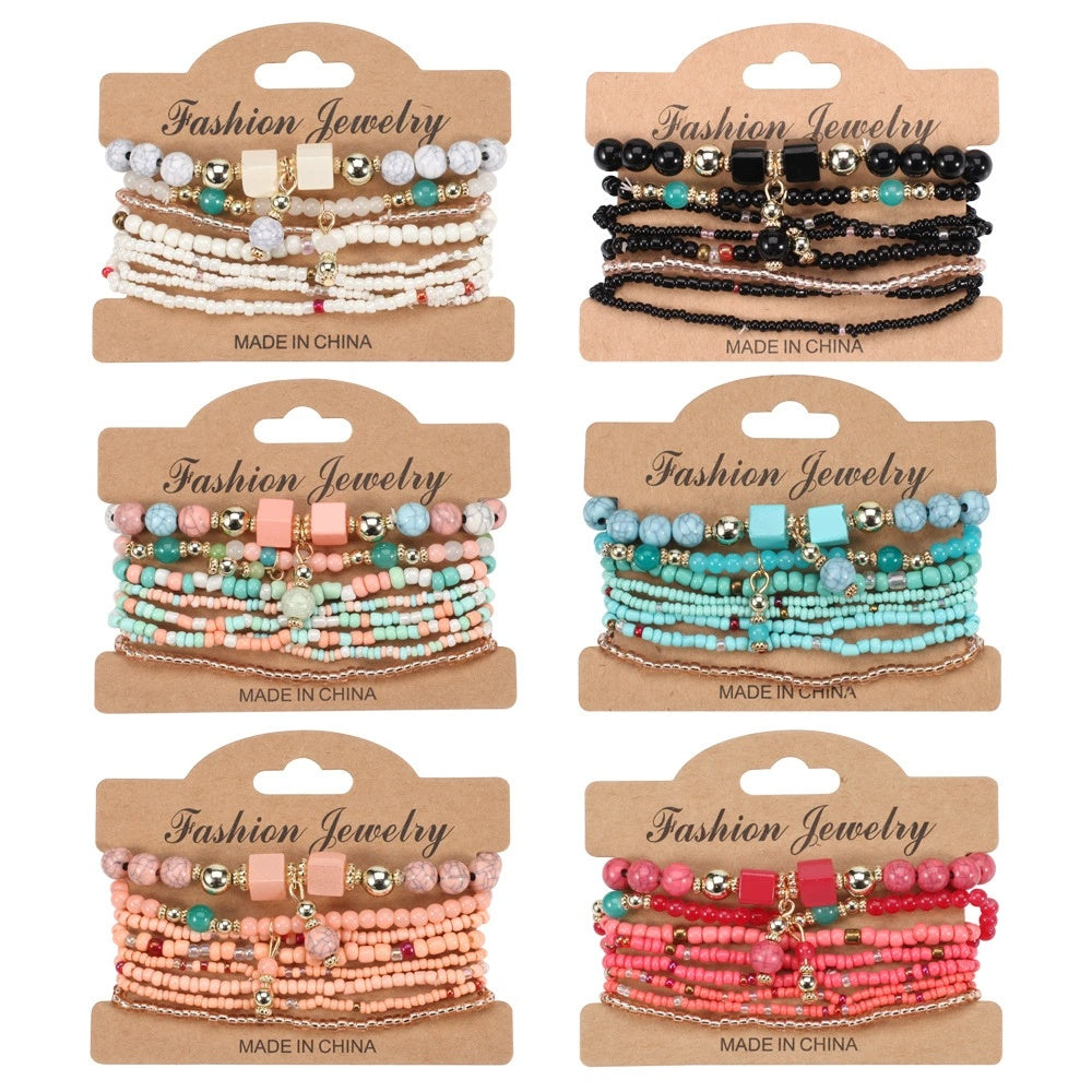 Bohemian Handmade Beaded Bracelet Set for Women and Men