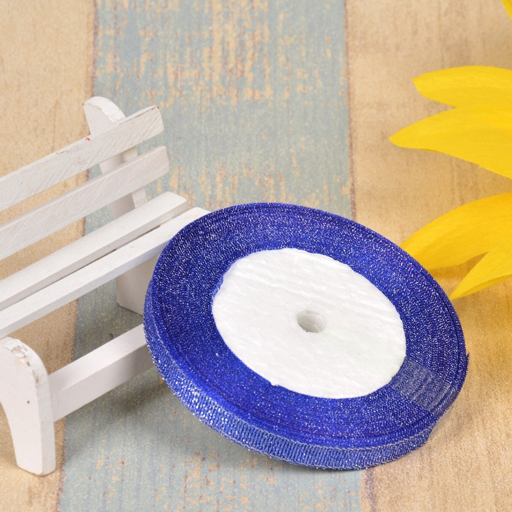 Bow Gold Silk Silver Polyester Ribbon – Craft, Gift Wrap & DIY Decoration Ribbon