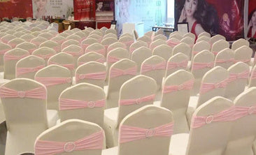 Hotel Banquet Celebration Wedding Universal Elastic Chair Cover Copper Strips Decoration Bowknot Back Flowers