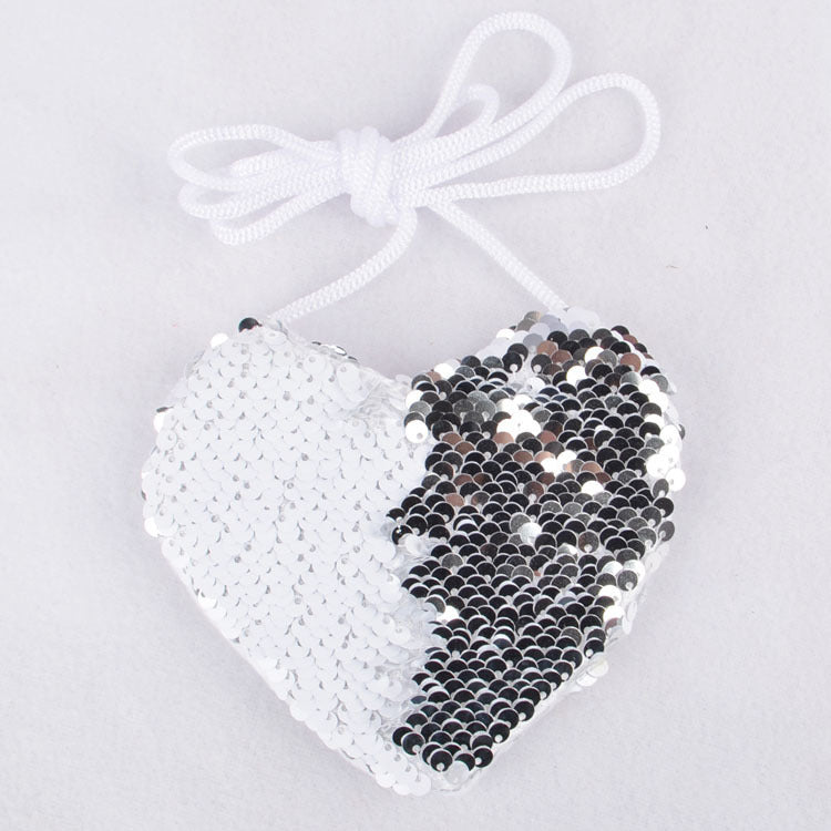 Sequined Love Lanyard Bag – Cute Children’s Coin Purse