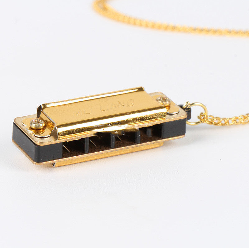 Compact Copper-Plated Chrome Necklace Monophonic Harmonica
