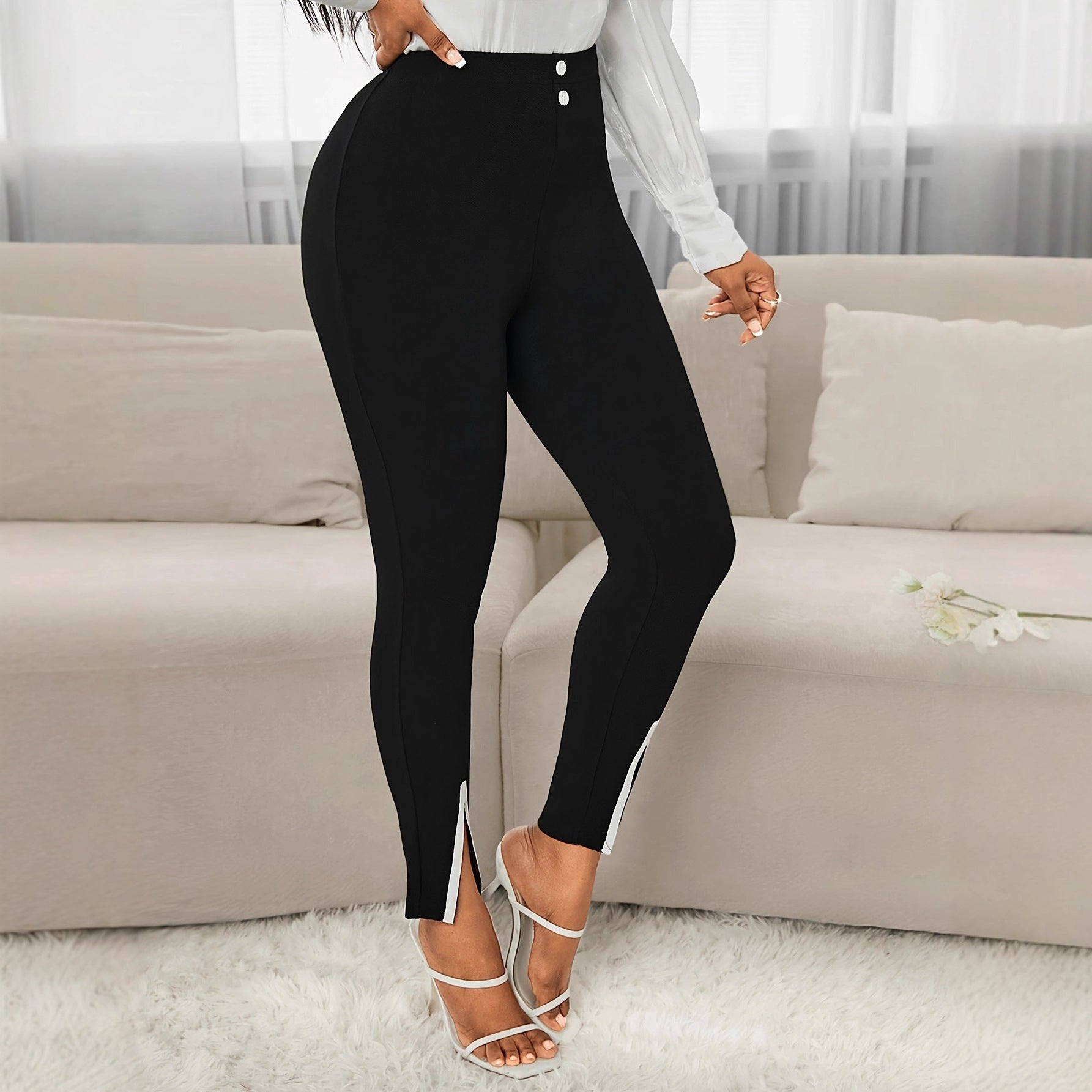 Chenille Straight Leg Pants – Casual Loose Fit Trousers