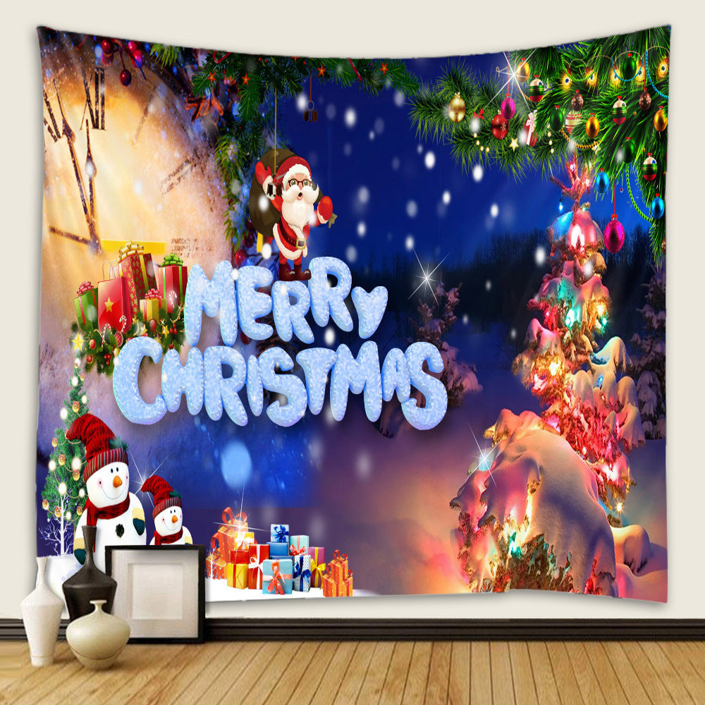 Christmas Tapestry Wall Cloth Fireplace Background Decoration