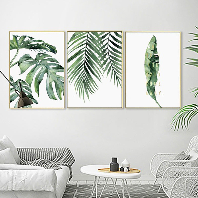 Green Plant Wall Art – Sofa Background Hanging Canvas Painting Mural