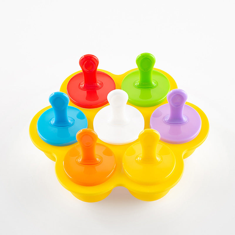7-Hole Silicone Popsicle Mold – Homemade Ice Cream Tray for Summer Fun