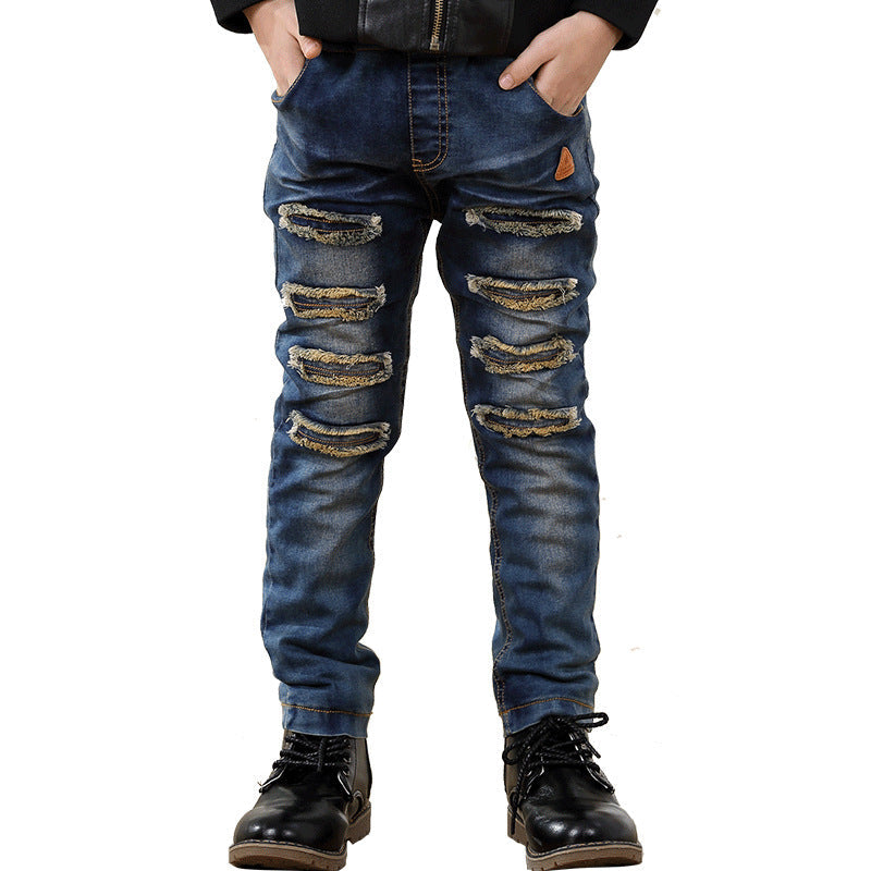 Kids Korean Style Denim Jeans Cotton Trousers Spring